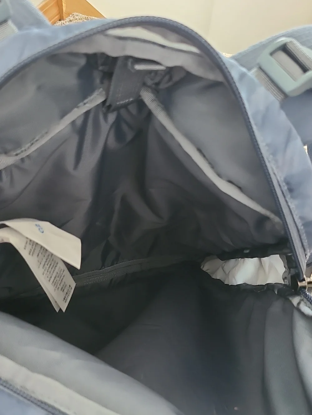 Patagonia Light Blue Camouflage Men's Backpack with Bungee Front
